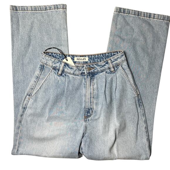 Rolla’s Chloe Pleat High Rise Denim Jeans Light Blue Size 25 - Picture 7 of 9